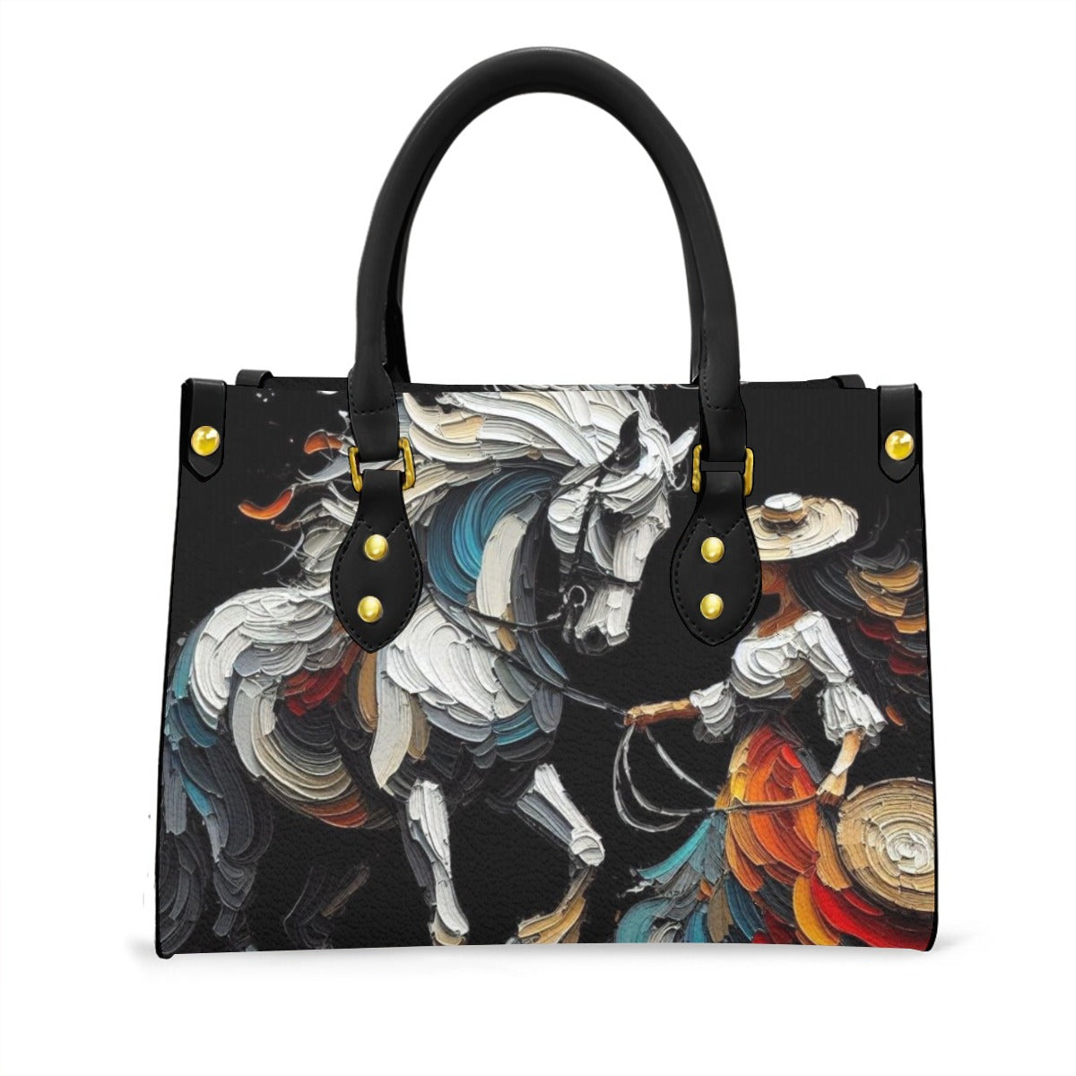Women's Tote Bag With Black Handle