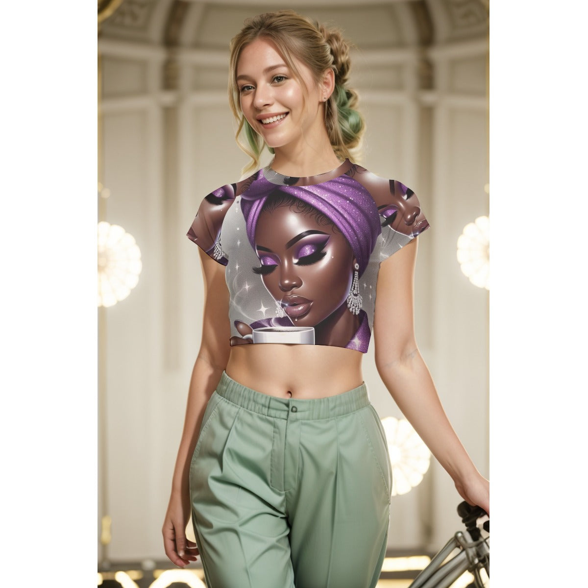 All-Over Print Women's Raglan Cropped T-shirt