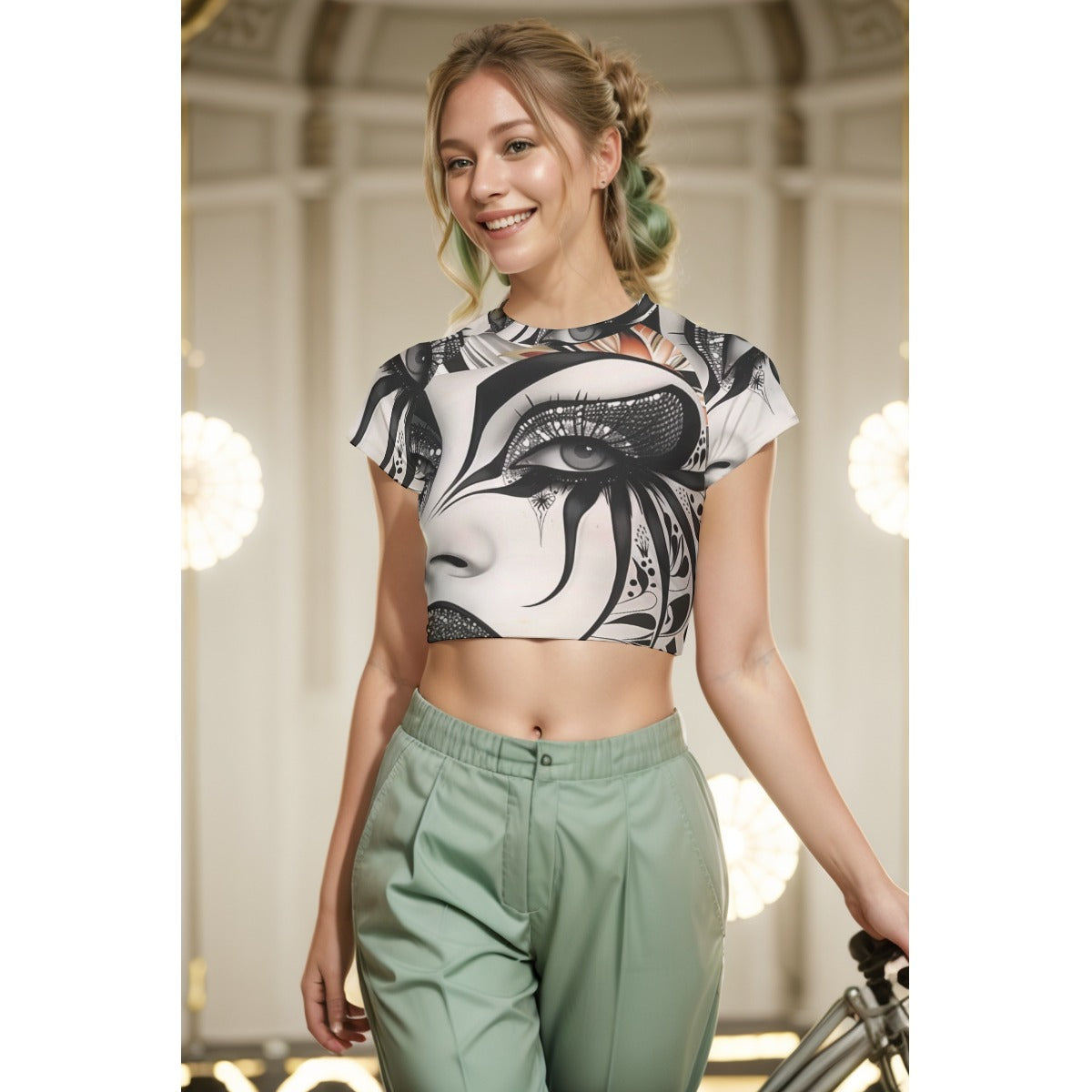 All-Over Print Women's Raglan Cropped T-shirt