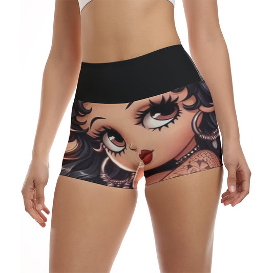 All-Over Print Women's Ultra-Short Yoga Shorts