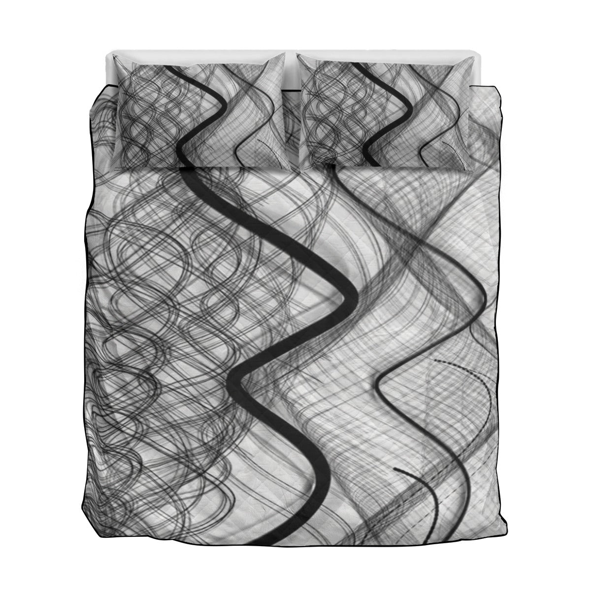 Quilt & Pillow Cases With  Edge-wrapping Strips