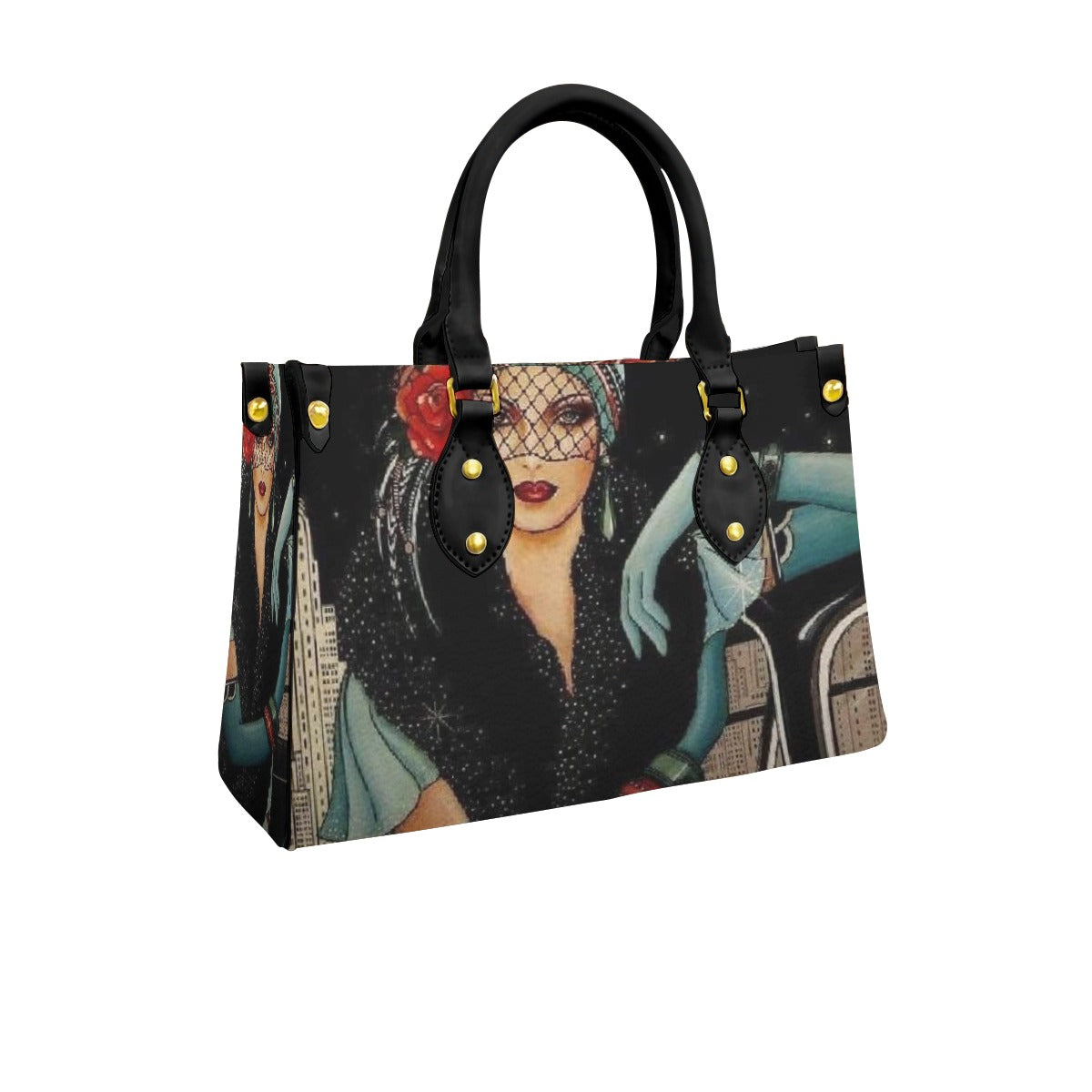 Women's Tote Bag With Black Handle