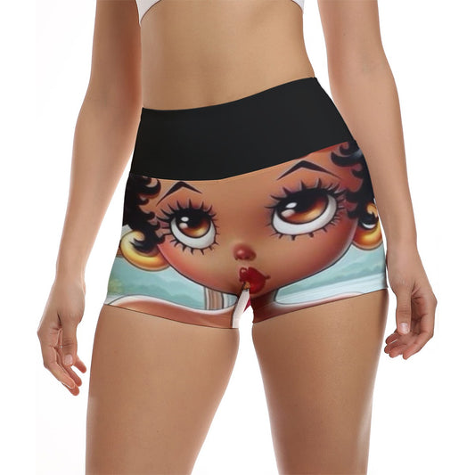 All-Over Print Women's Ultra-Short Yoga Shorts