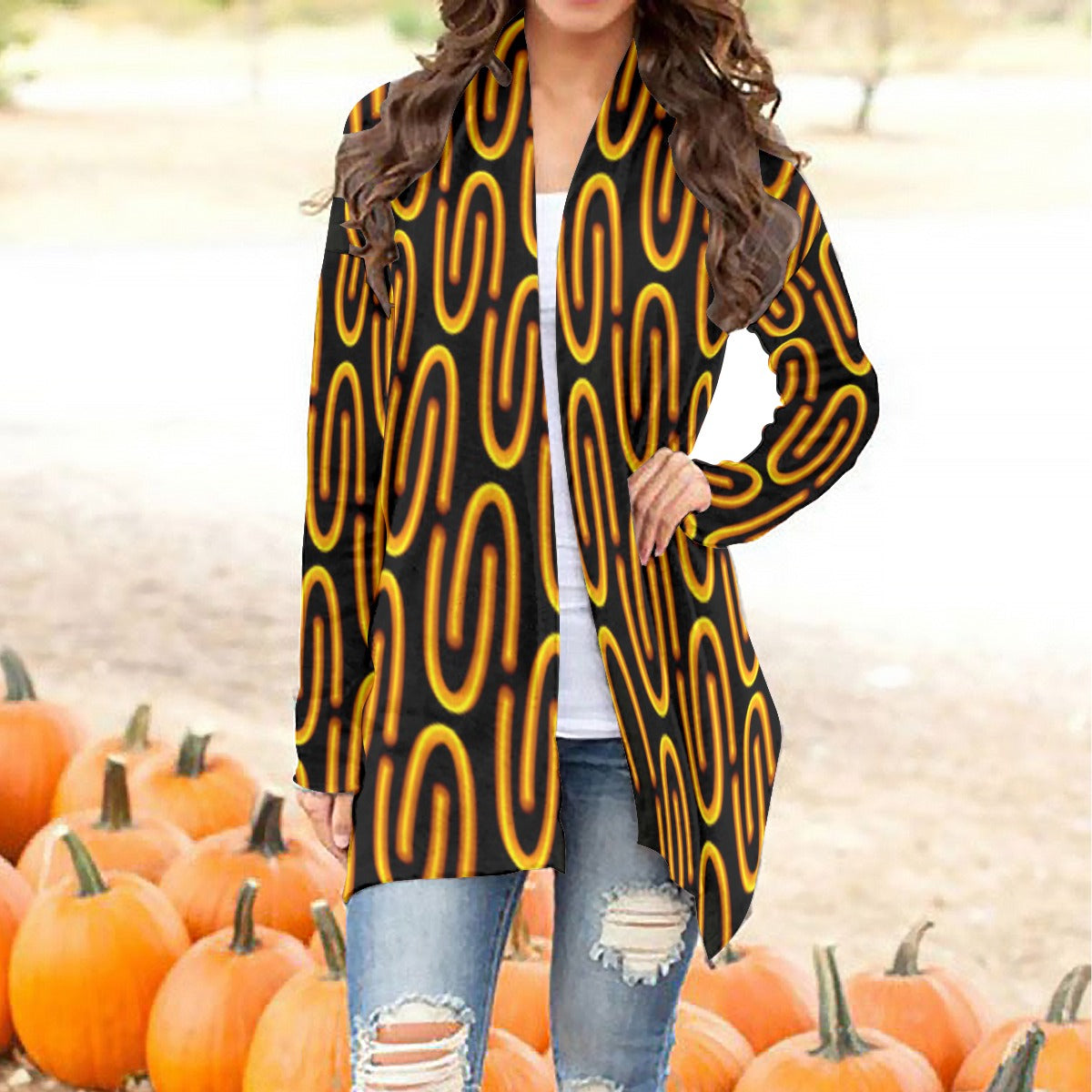 All-Over Print Women's Cardigan With Long Sleeve