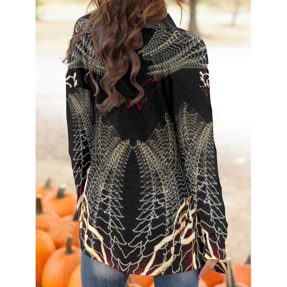 All-Over Print Women's Cardigan With Long Sleeve