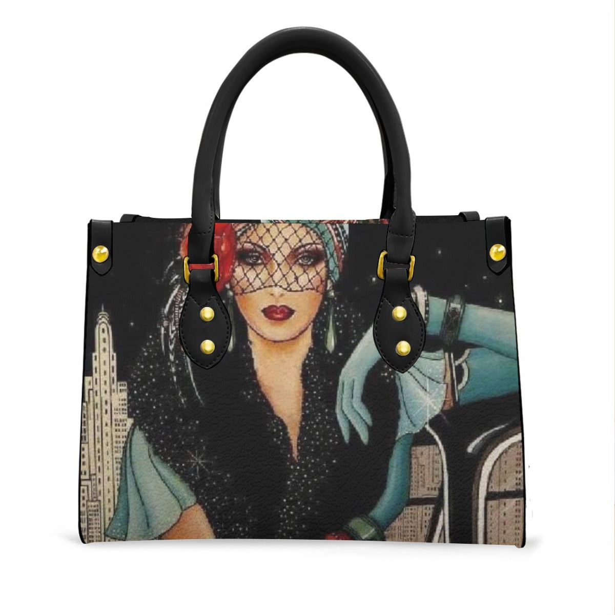 Women's Tote Bag With Black Handle