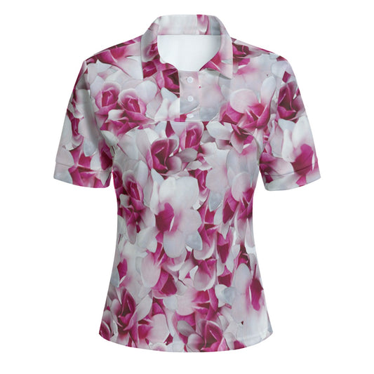 All-Over Print Women's Casual Two-piece POLO Shirt