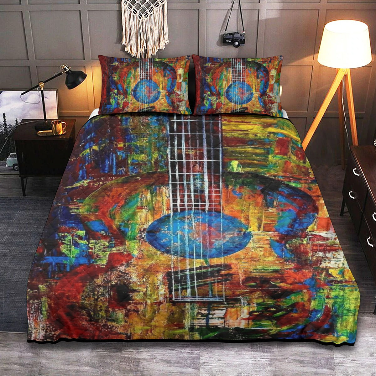 Quilt & Pillow Cases With  Edge-wrapping Strips